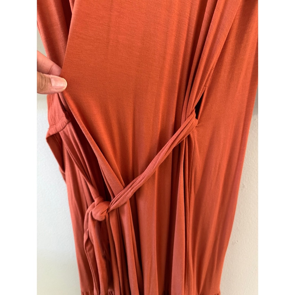Rachel Pally White Label Nadine Wrap Dress Paprika Orange 1X New Tiered Ruffle - Picture 4 of 9